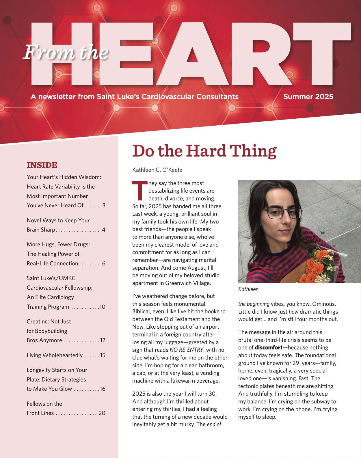 The cover image for the "From the Heart" newsletter
