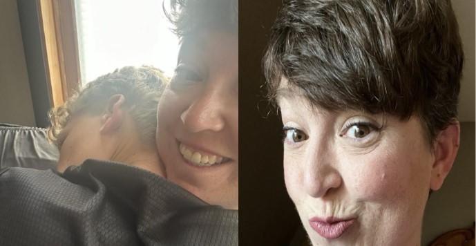 Bernadette and her child. 