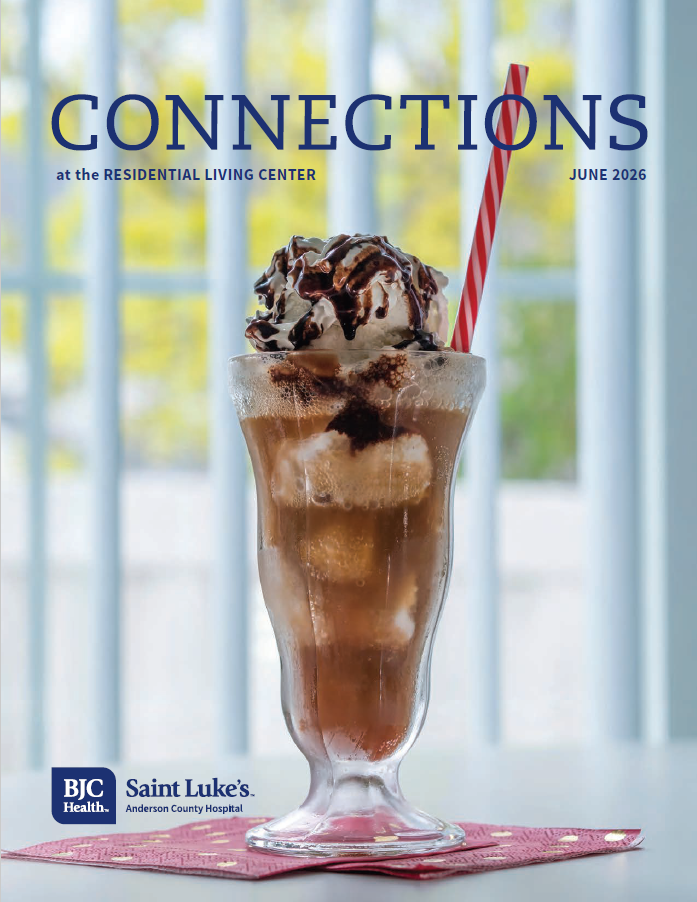 Jun 2026 Connections newsletter cover with chocolate milkshake displayed