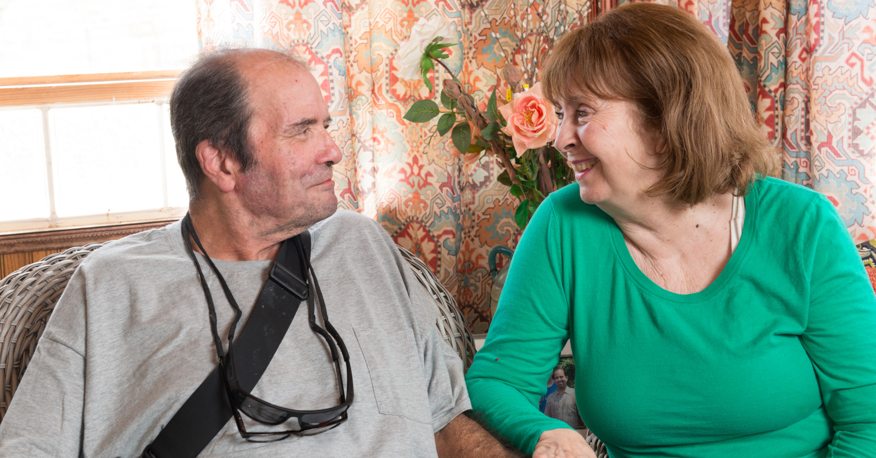 Barry Blank, a Saint Luke's patient, sits by his wife.
