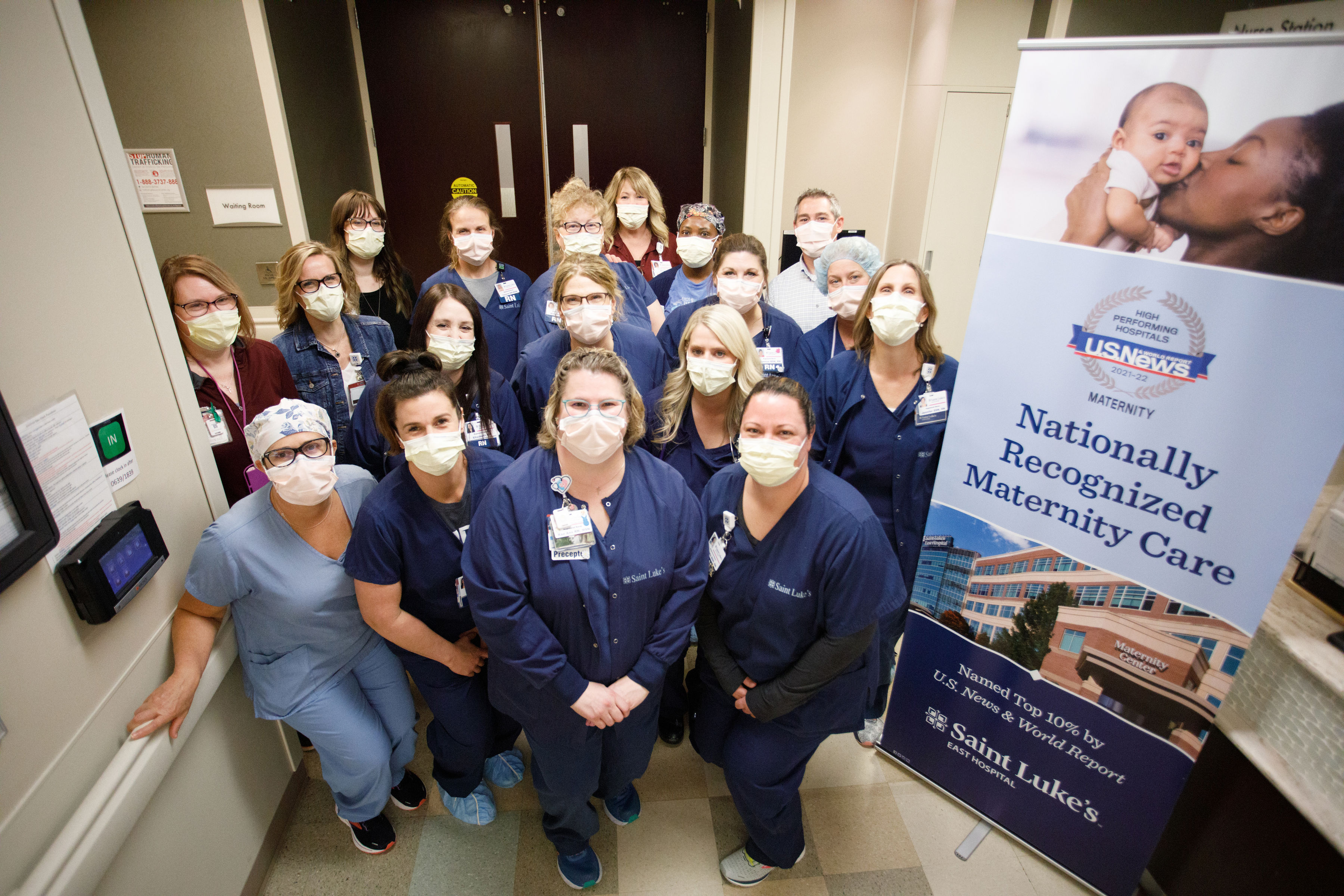Saint Luke's Hospital maternity nursing staff. 
