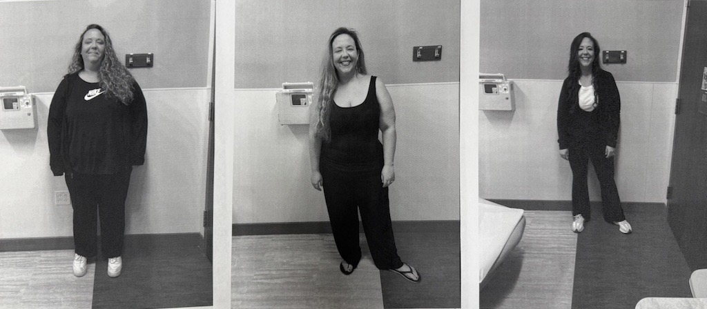 Bonnie in different stages of her weight loss journey. 