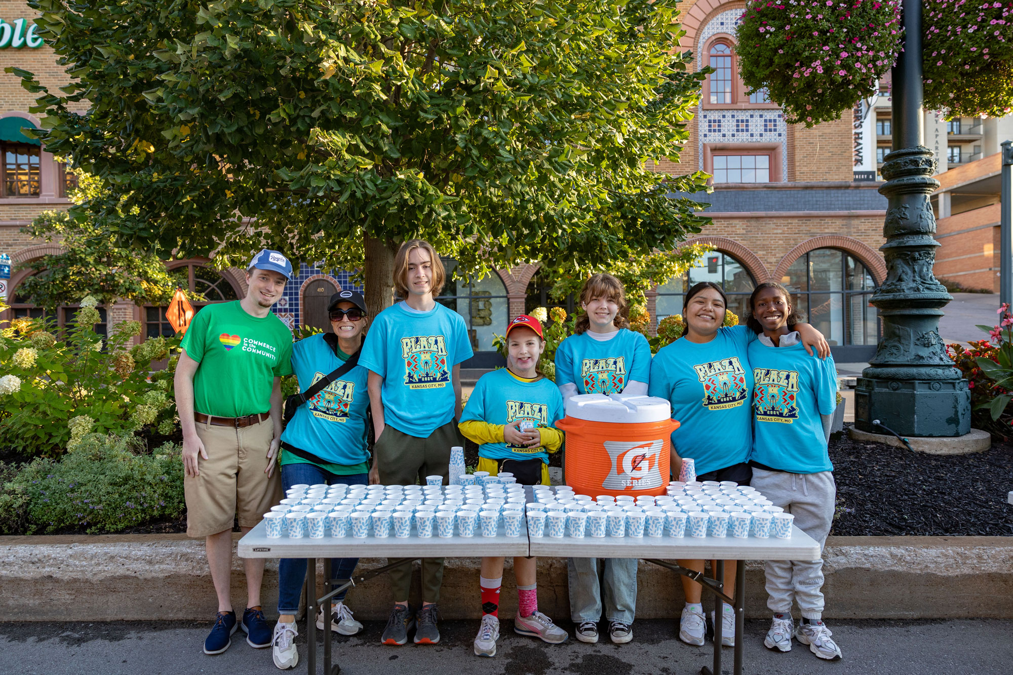 Water station volunteers kept everyone hydrated.